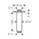 Hansgrohe Deckenanschluss mit einer zylindrischen Form, einer größeren Öffnung von Ø 63 mm und einer Gewindegröße G ½, dargestellt in einem technischen Diagramm.
